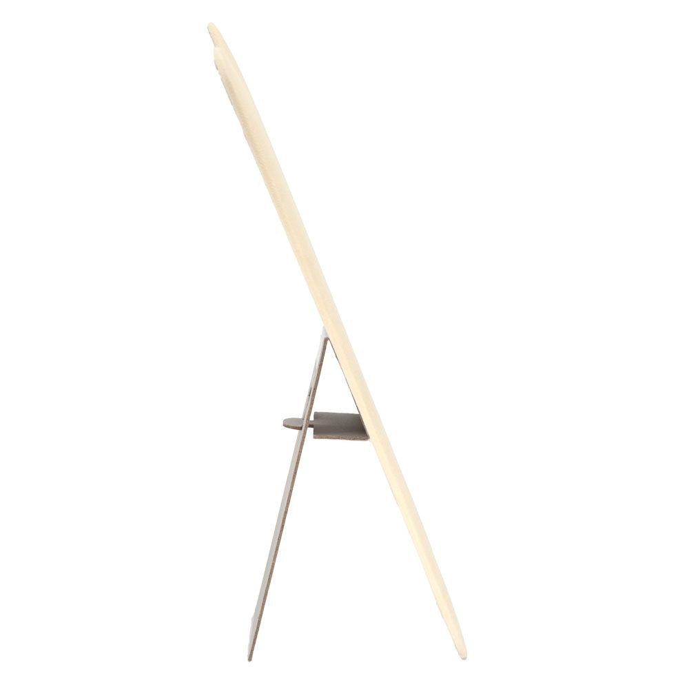 Beige Faux Suede Curved Jewelry Necklace Display Easel