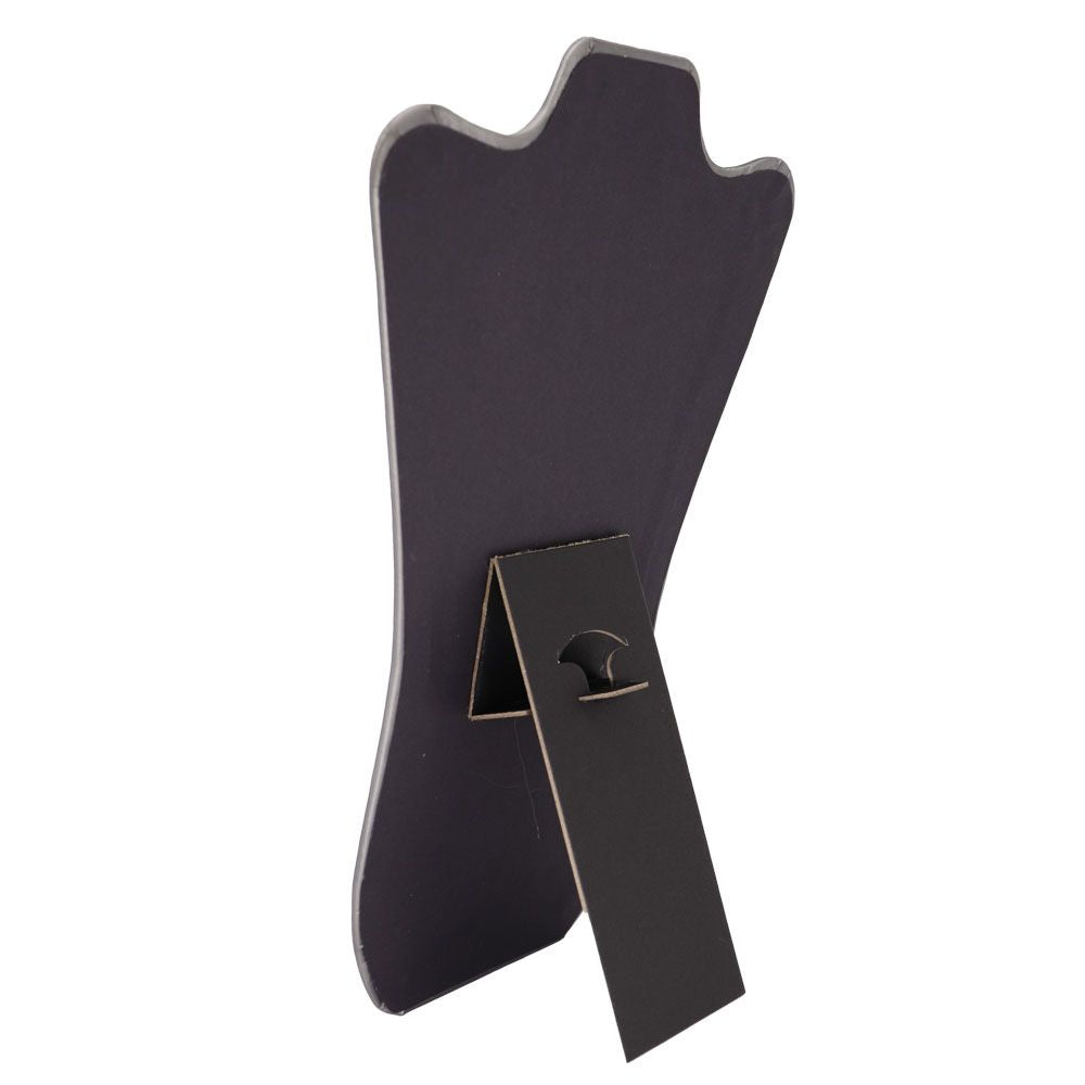 Steel Grey Leatherette Jewelry Necklace Display Easel, 14" Tall