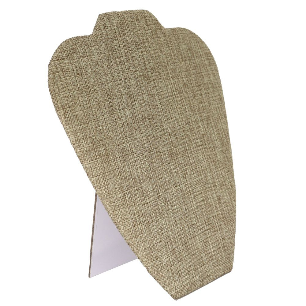 Brown Burlap Jewelry Necklace / Chain Display Easel, 8-5/8" Tall