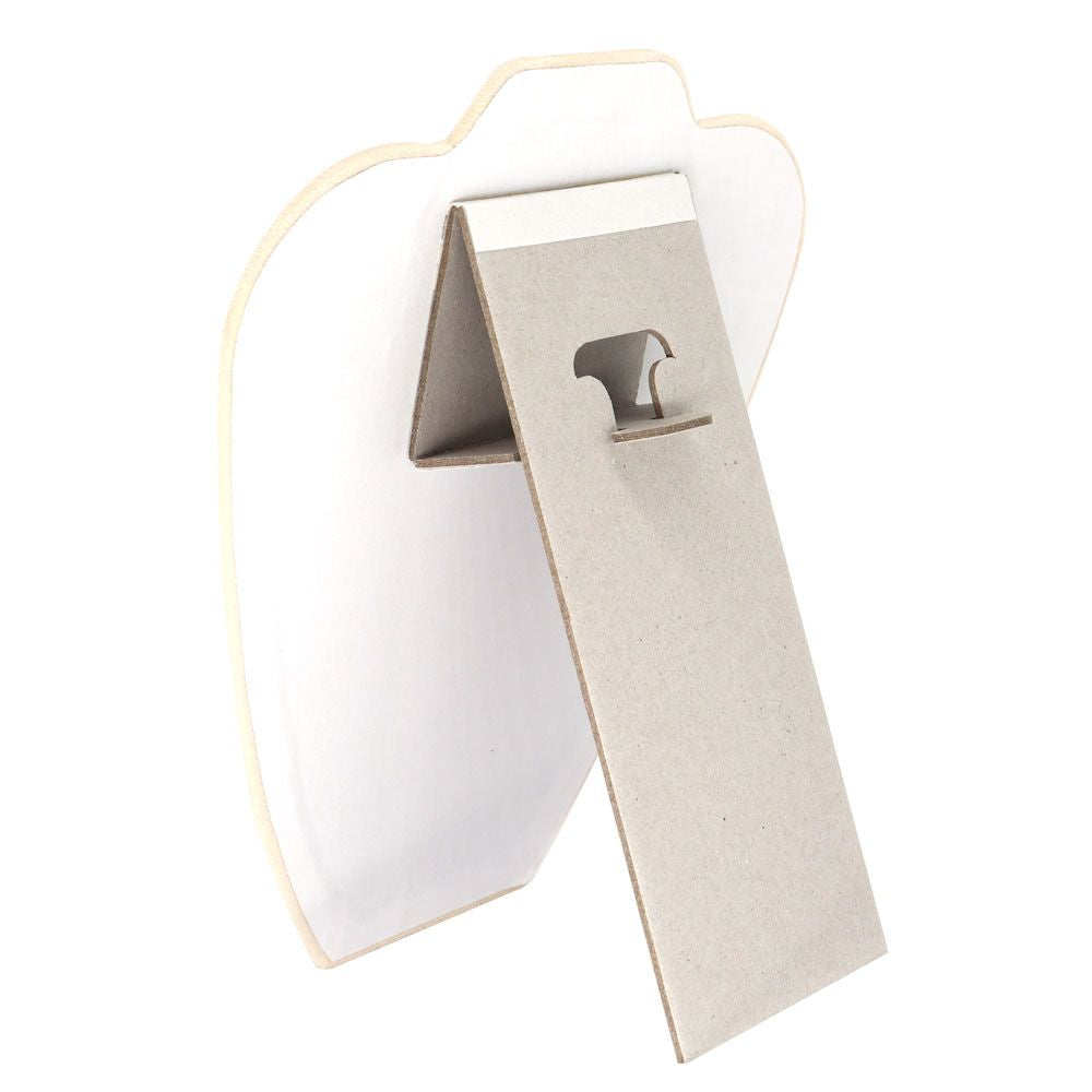 Beige Faux Suede Jewelry Necklace Display Easel, 8-5/8" Tall