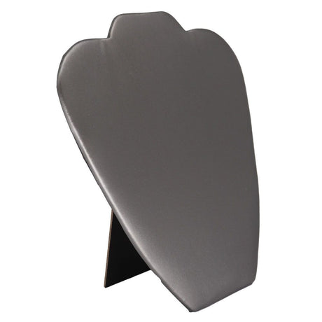 Steel Grey Leatherette Jewelry Necklace Display Easel, 8-5/8" Tall