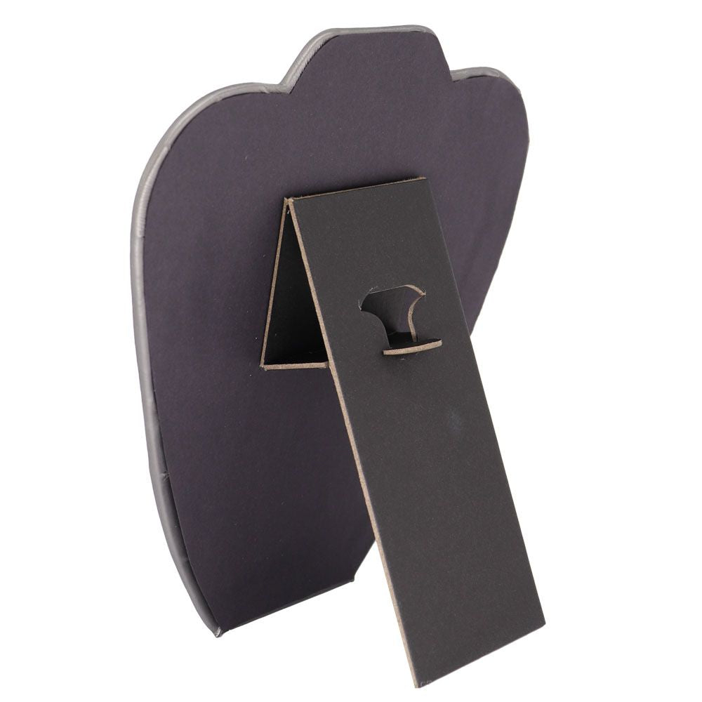 Steel Grey Leatherette Jewelry Necklace Display Easel, 8-5/8" Tall