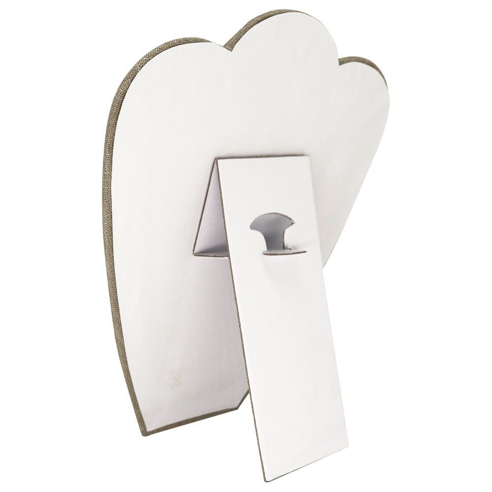 Grey Linen Jewelry Necklace / Chain Display Easel