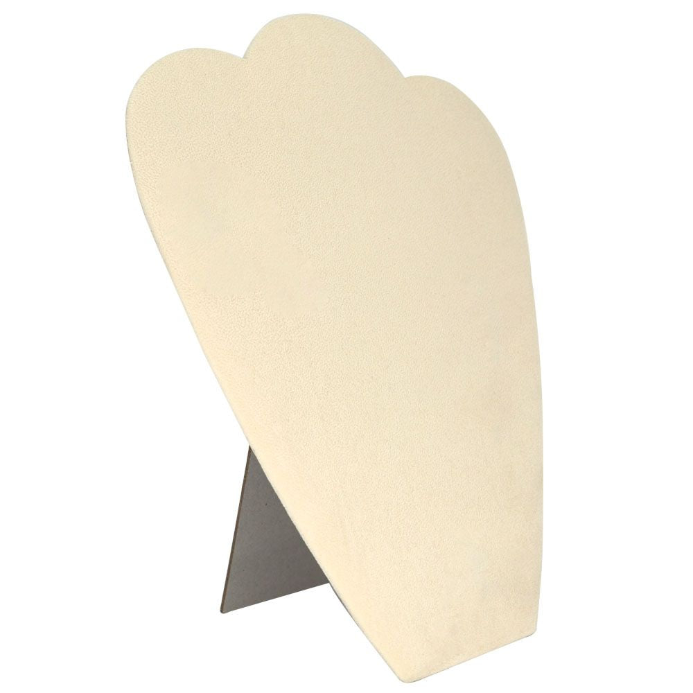 Beige Necklace Easel Stand Faux Suede