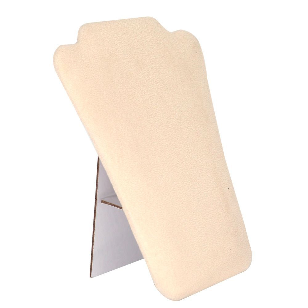 Beige Faux Suede Jewelry Necklace Easel Display Stand
