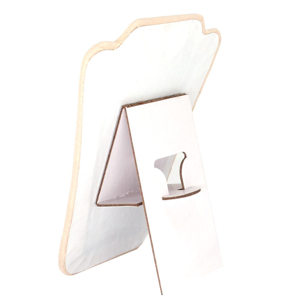 Beige Faux Suede Jewelry Necklace Easel Display Stand