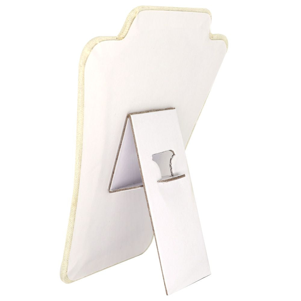 Beige Linen Jewelry Necklace Easel, 8" Tall