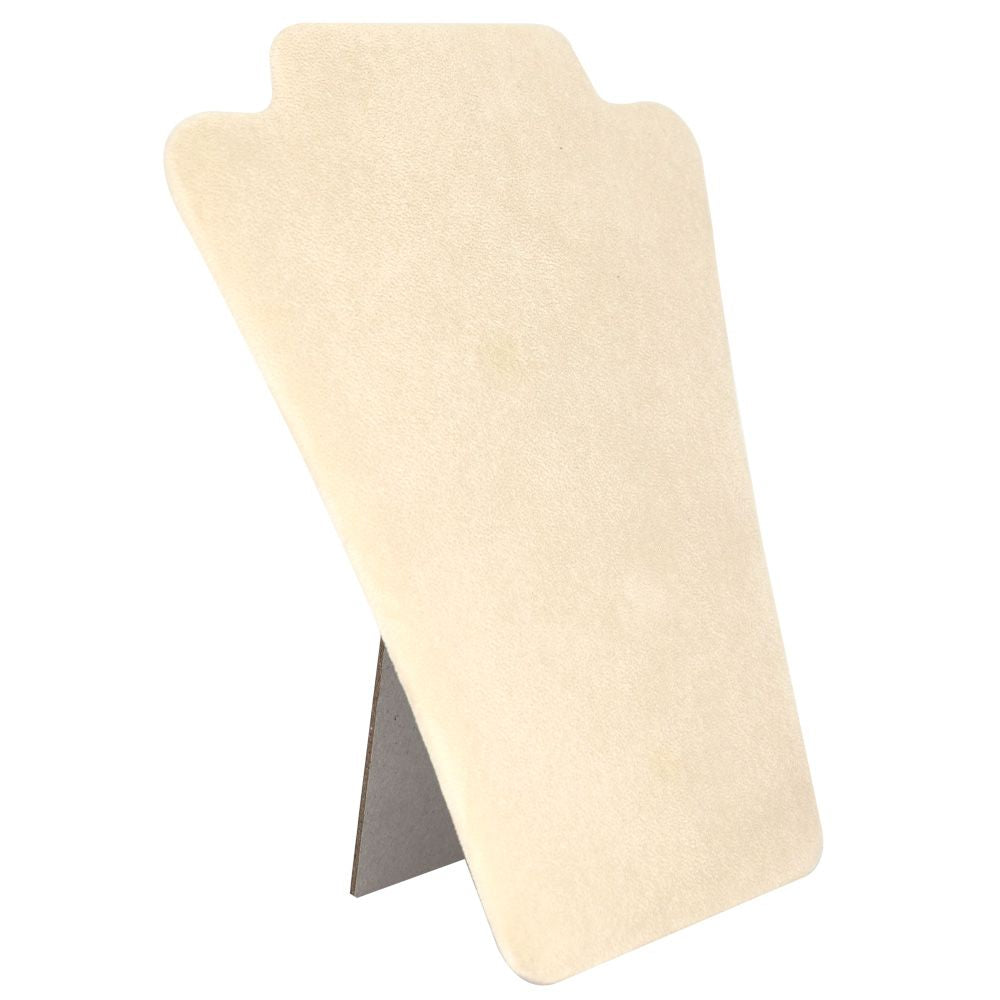 Beige Faux Suede Jewelry Necklace Display Easel