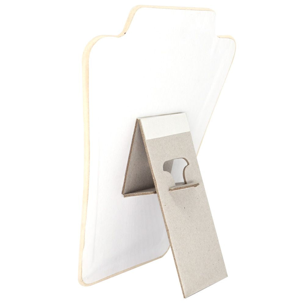 Beige Faux Suede Jewelry Necklace Display Easel