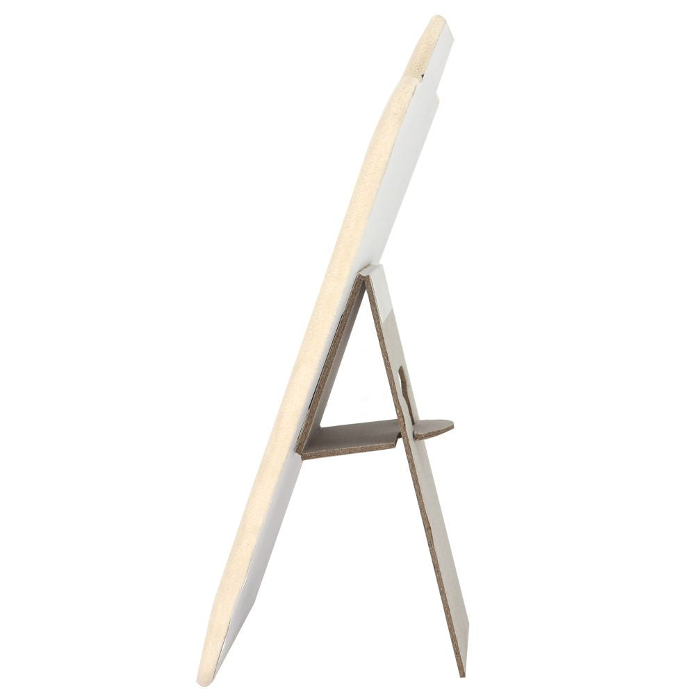 Beige Faux Suede Jewelry Necklace Display Easel