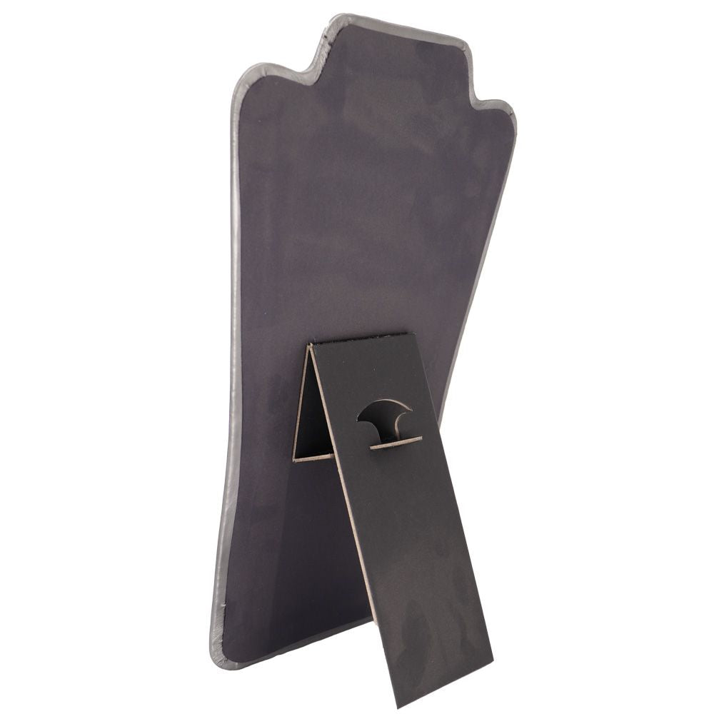 Steel Grey Leatherette Jewelry Necklace Easel, 13-1/4" Tall