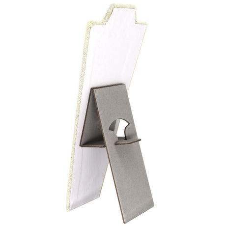 Beige Linen Jewelry Necklace / Pendant Display Easel, 8-7/8" Tall