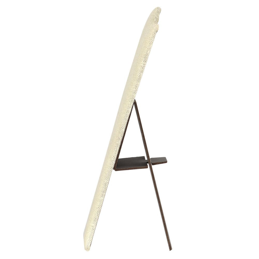 Beige Linen Jewelry Necklace / Pendant Display Easel, 8-7/8" Tall