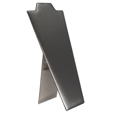 Steel Grey Leatherette Jewelry Necklace Display Easel, 8-7/8" Tall