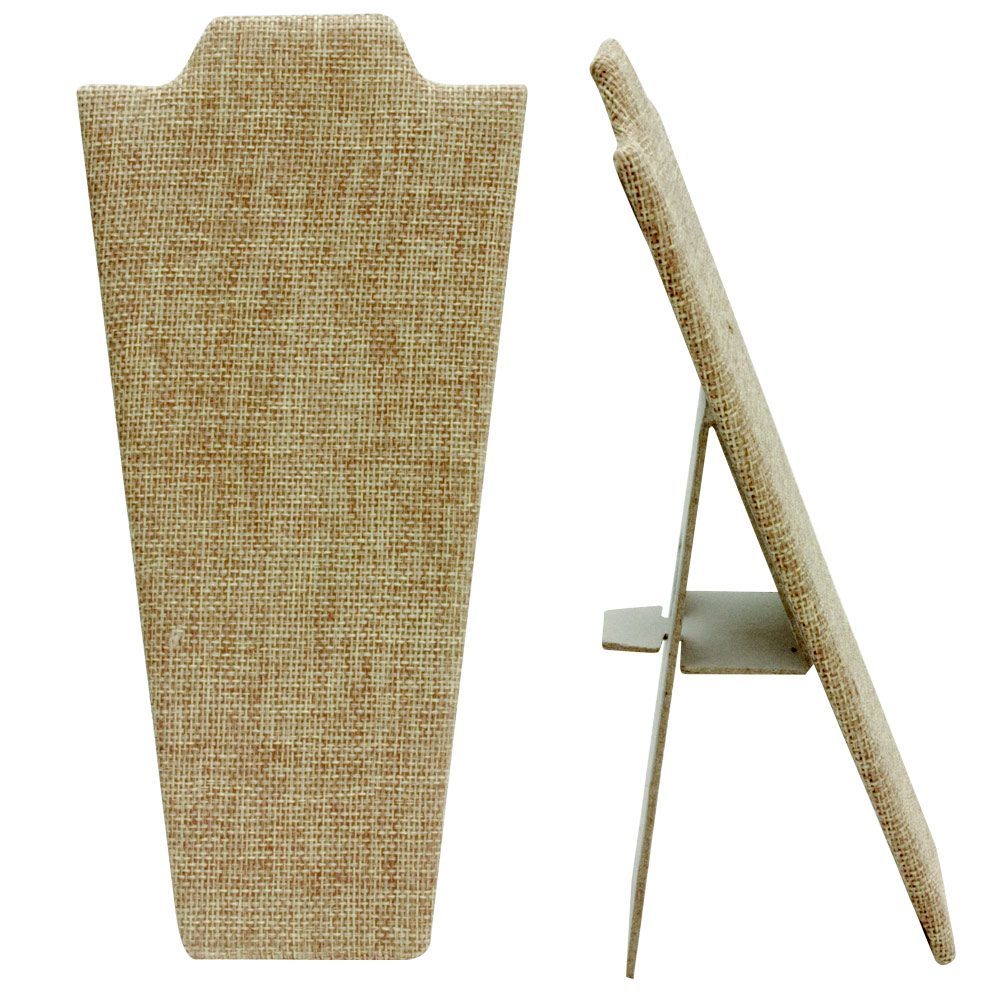 Brown Burlap Jewelry Necklace Easel, 8-7/8" Tall