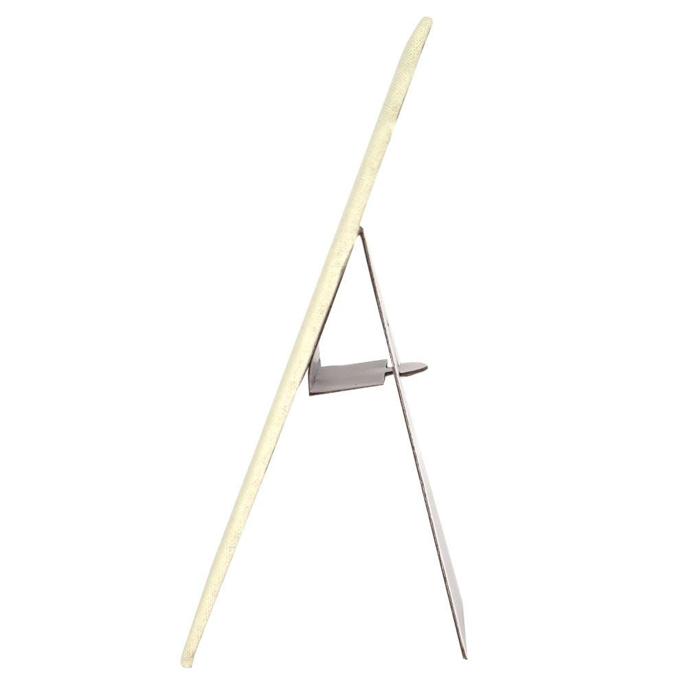 Beige Linen Jewelry Necklace and Earring Combination Easel