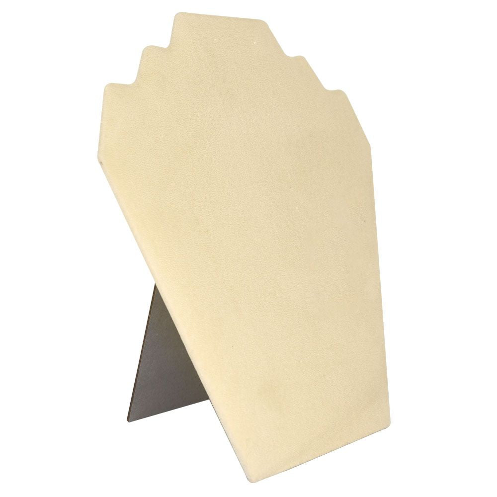 Beige Faux Suede Jewelry Necklace and Earring Display Easel