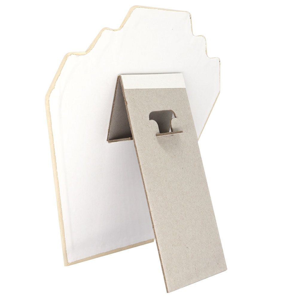 Beige Faux Suede Jewelry Necklace and Earring Display Easel