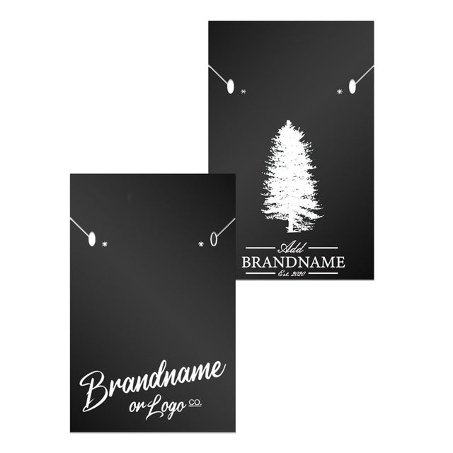 Black Custom Necklace and Earring Card 2" x 3"