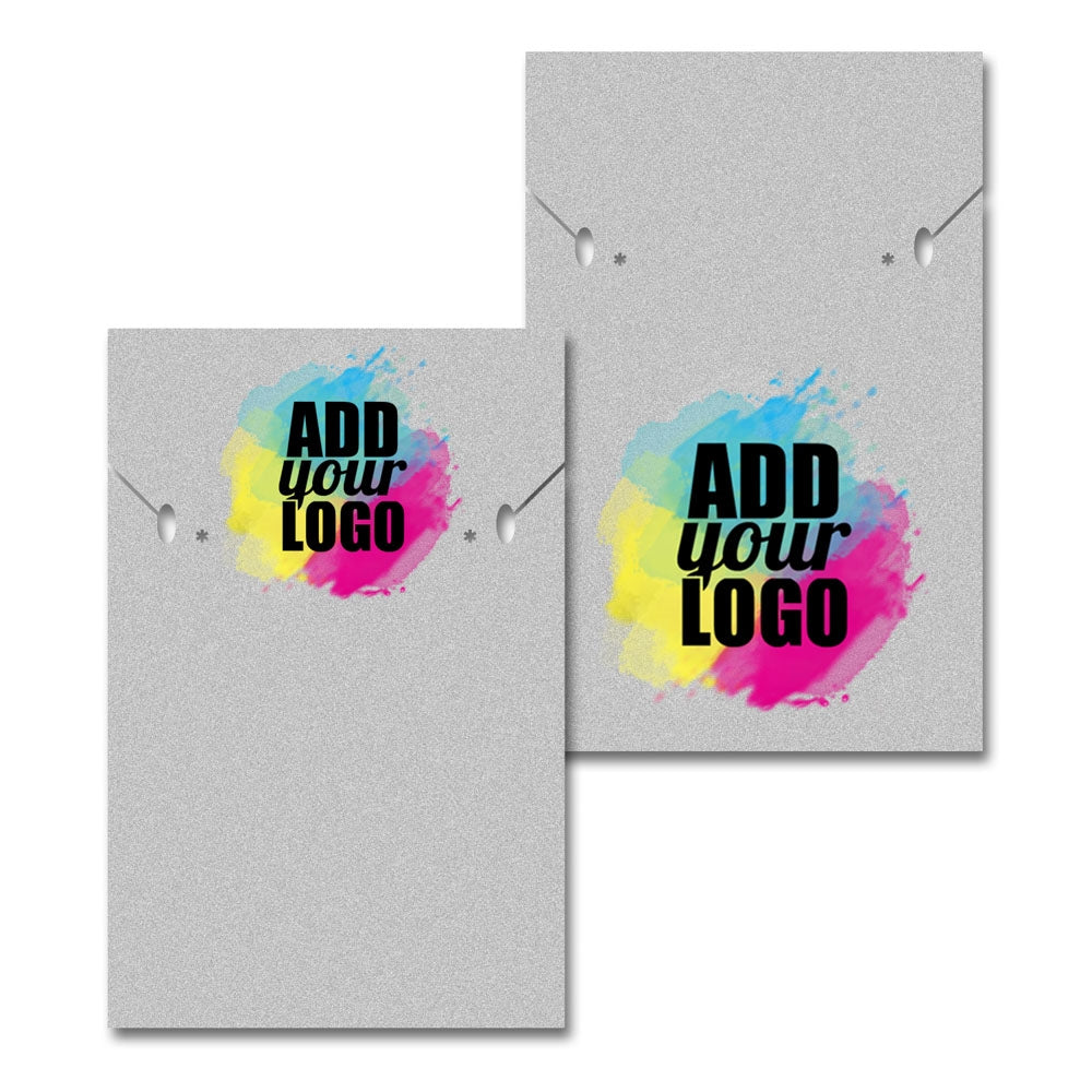 Matte Grey Custom Necklace and Earring Card 2" x 3"