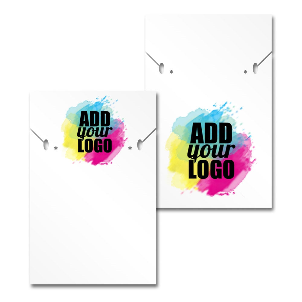 Matte White Custom Necklace and Earring Card 2" x 3"