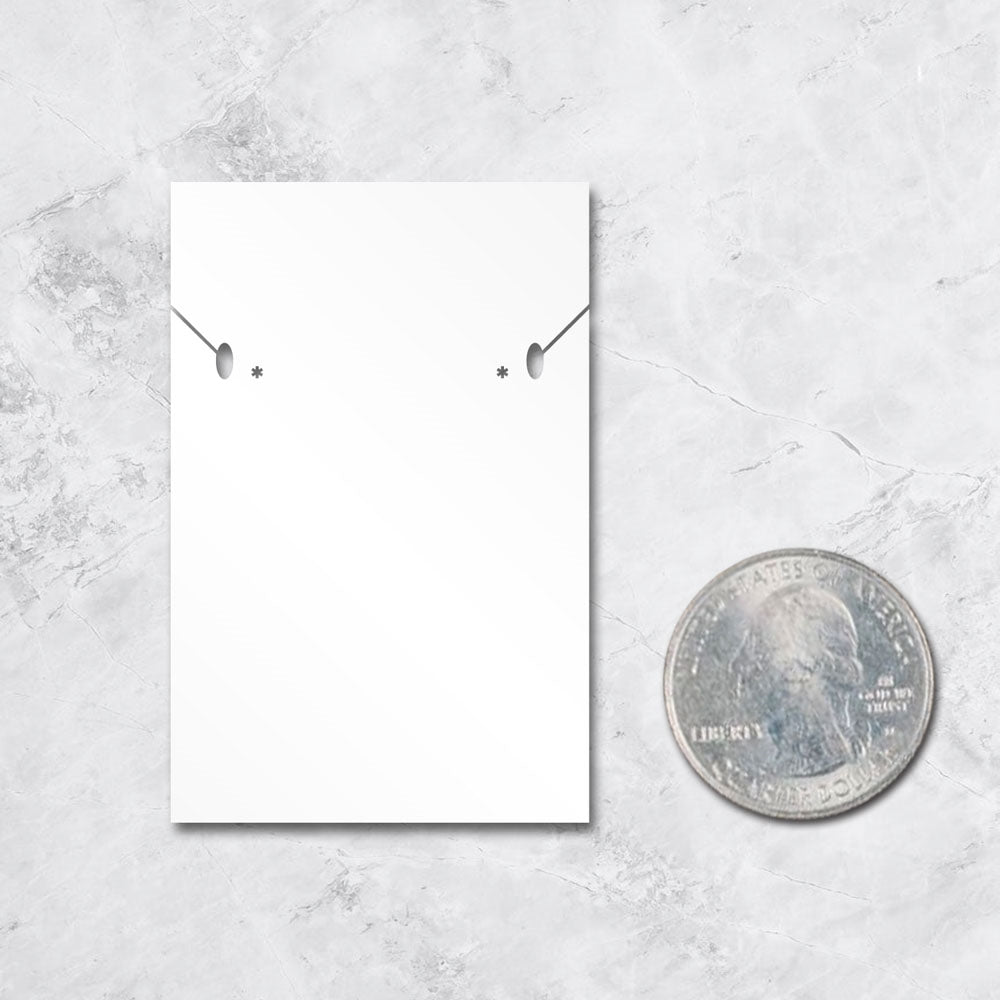 Matte White Custom Necklace and Earring Card 2" x 3"