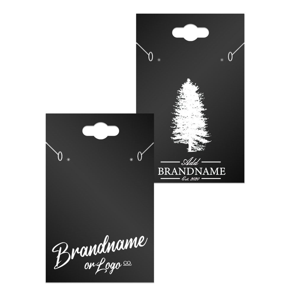 Hanging Black Custom Necklace and Earring Card 2" x 3"