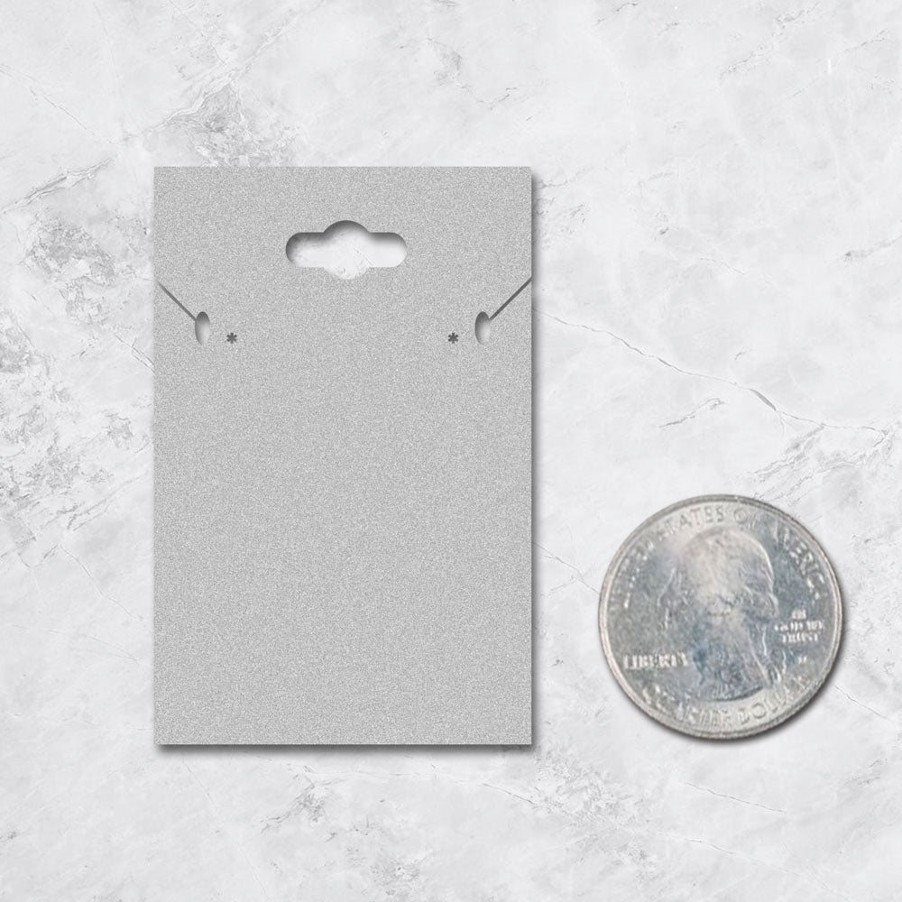 Hanging Matte Grey Custom Necklace and Earring Card 2" x 3"