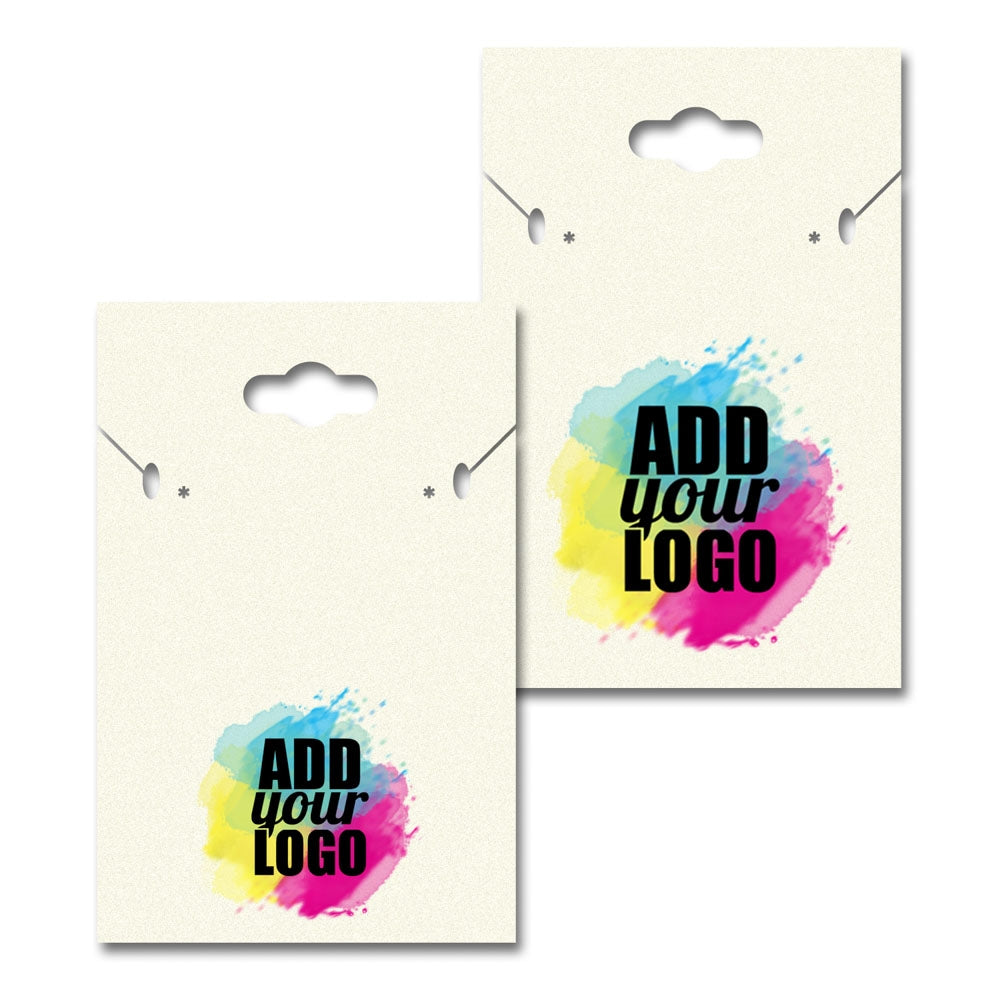 Hanging Ivory Custom Necklace and Earring Card 2" x 3"