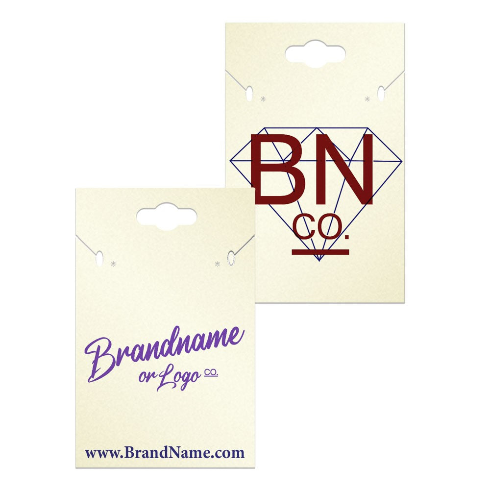 Hanging Ivory Custom Necklace and Earring Card 2" x 3"