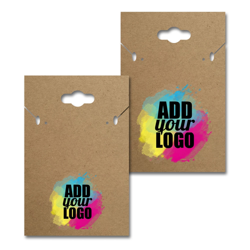 Hanging Kraft Custom Necklace and Earring Card 2" x 3"