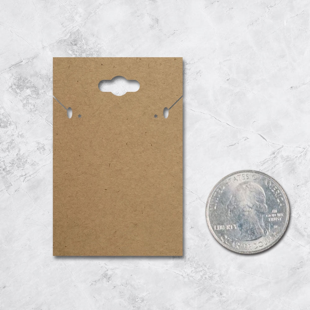 Hanging Kraft Custom Necklace and Earring Card 2" x 3"