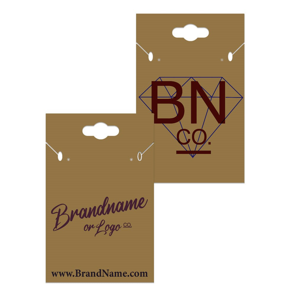 Hanging Kraft Custom Necklace and Earring Card 2" x 3"