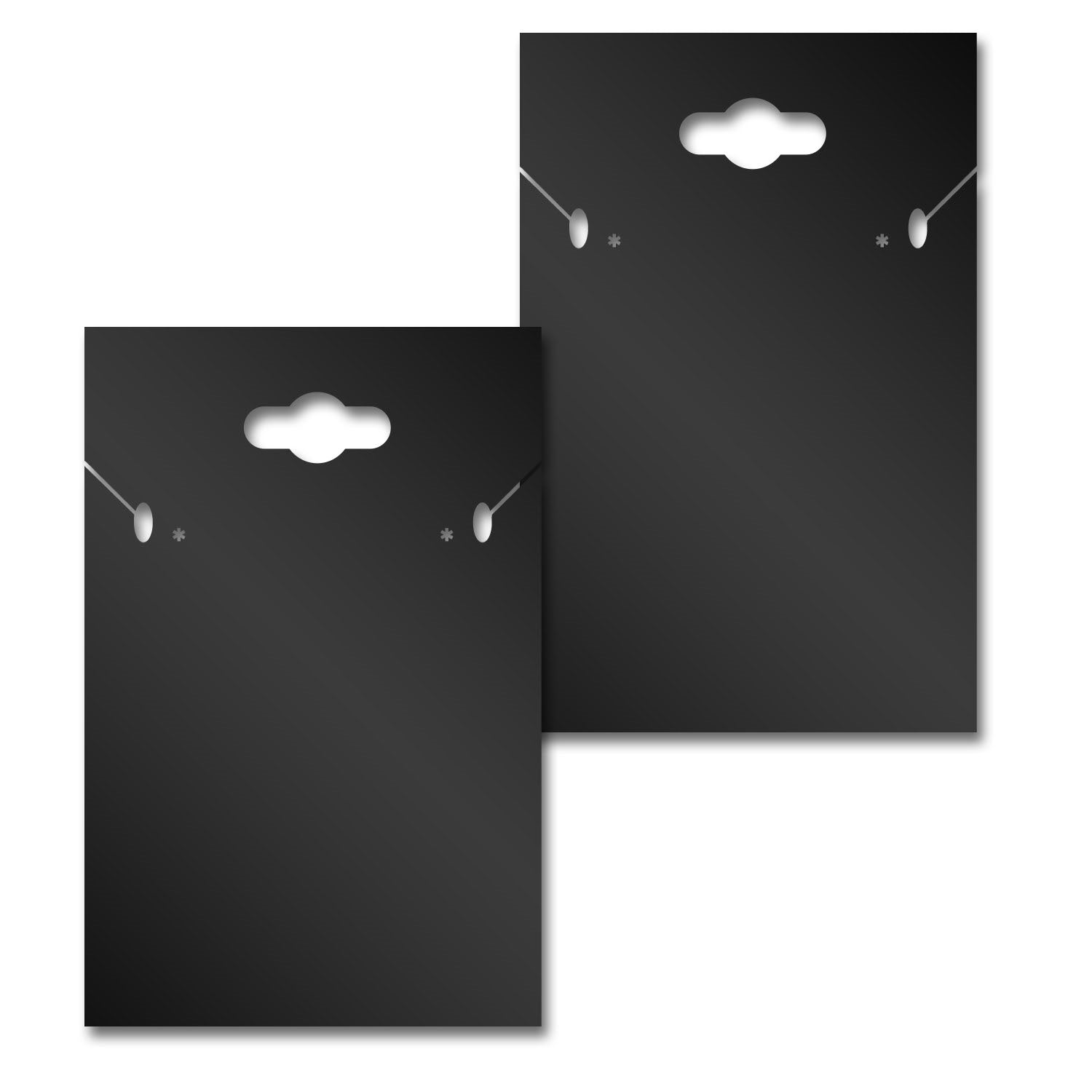 Hanging Black Custom Necklace and Earring Card 2" x 3"