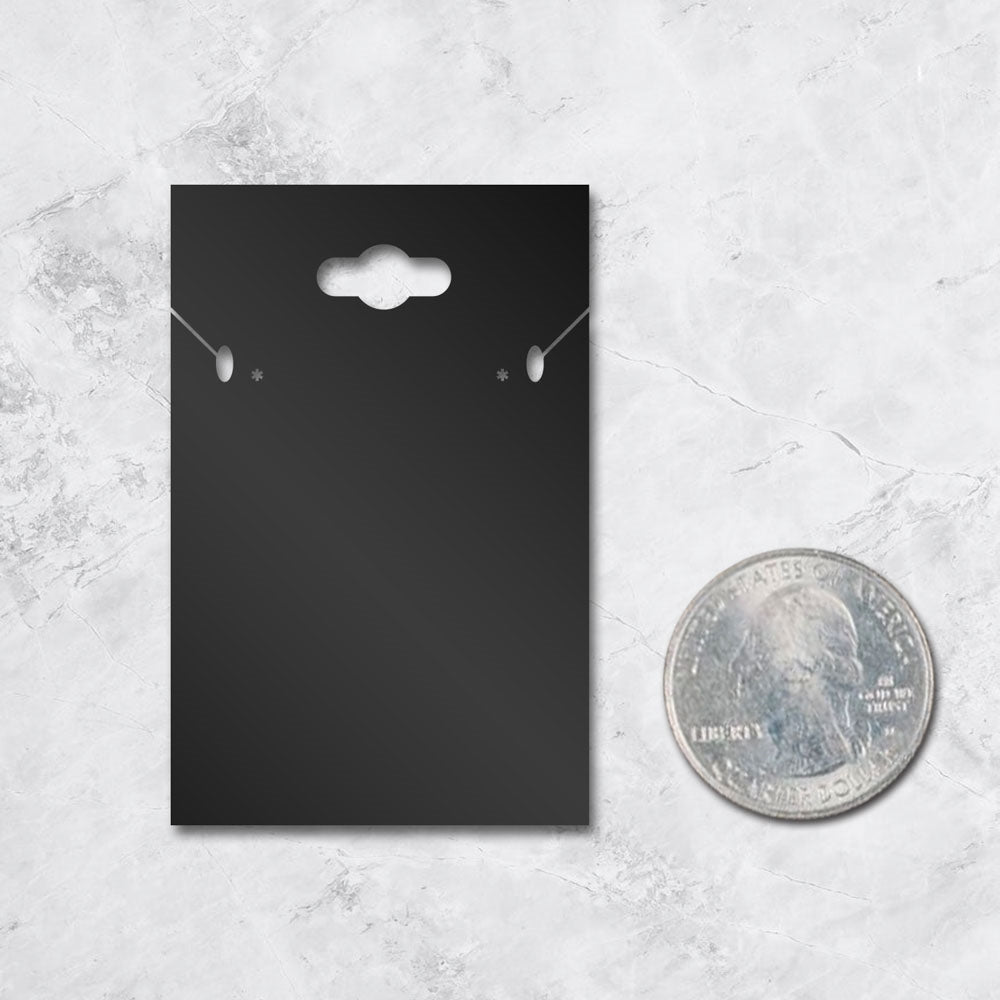 Hanging Black Custom Necklace and Earring Card 2" x 3"