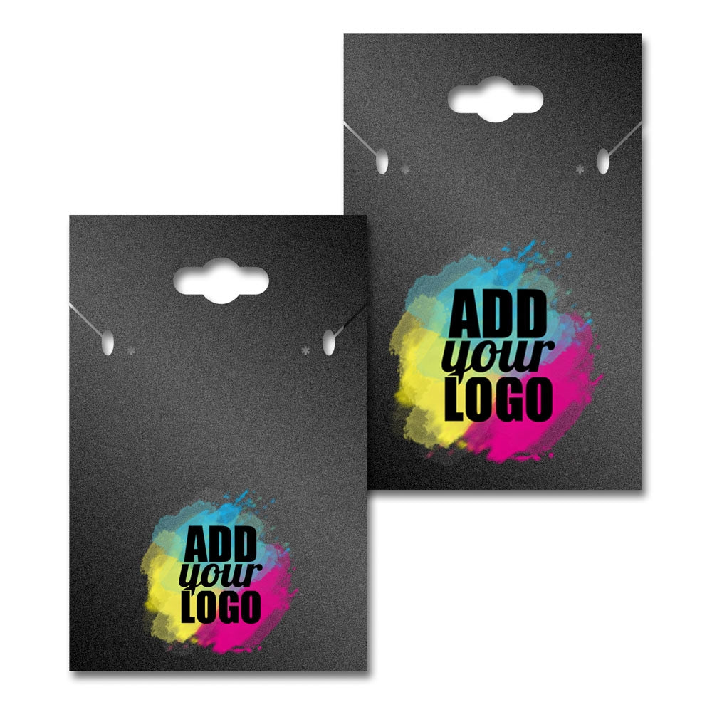 Shimmer Black Custom with a Keyhole Necklace and Earring Card 2" x 3"