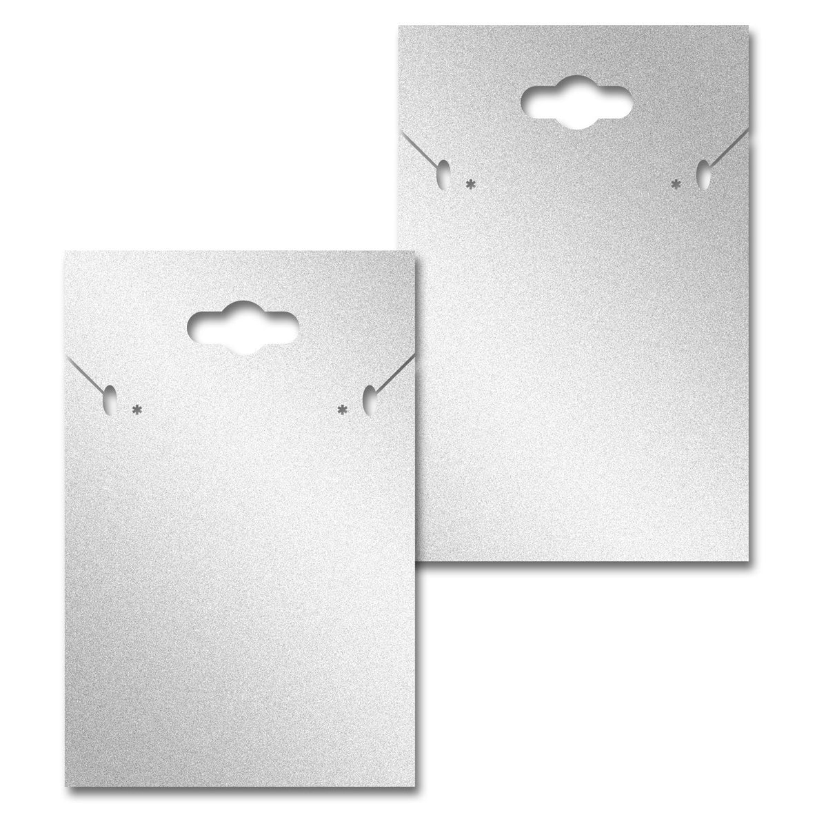 Hanging Shimmer Silver Custom Necklace and Earring Card 2" x 3"