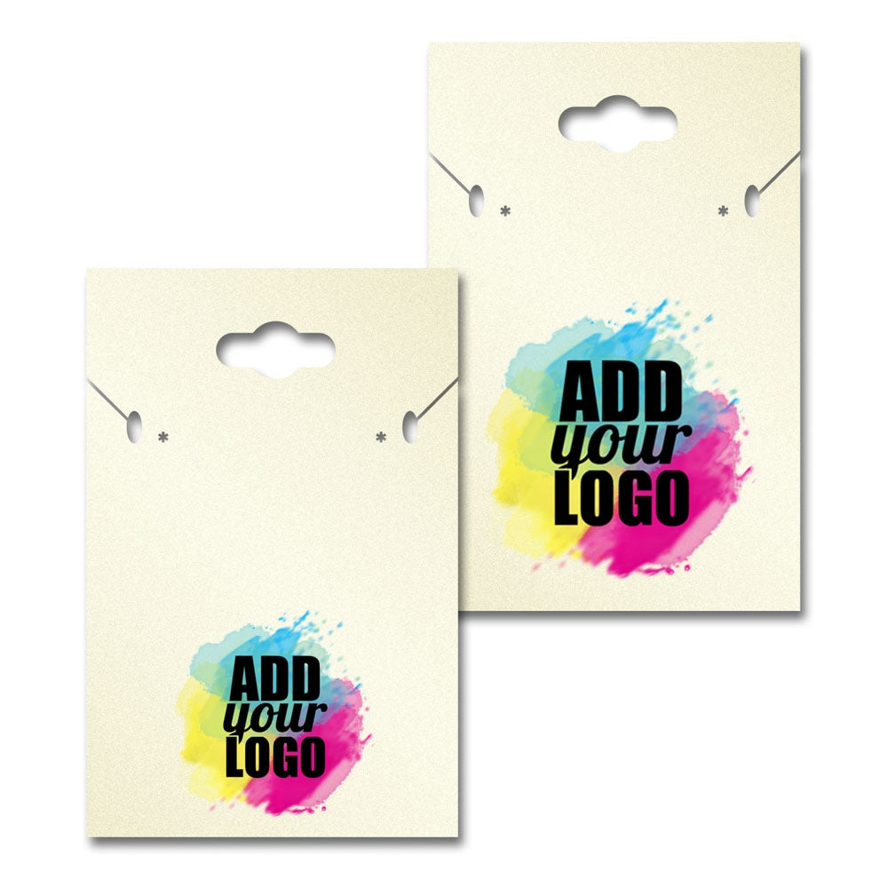 Shimmer White Gold with a Keyhole Custom Necklace and Earring Card 2" x 3"