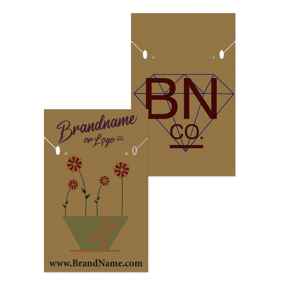 Kraft Custom Necklace and Earring Card 2" x 3"