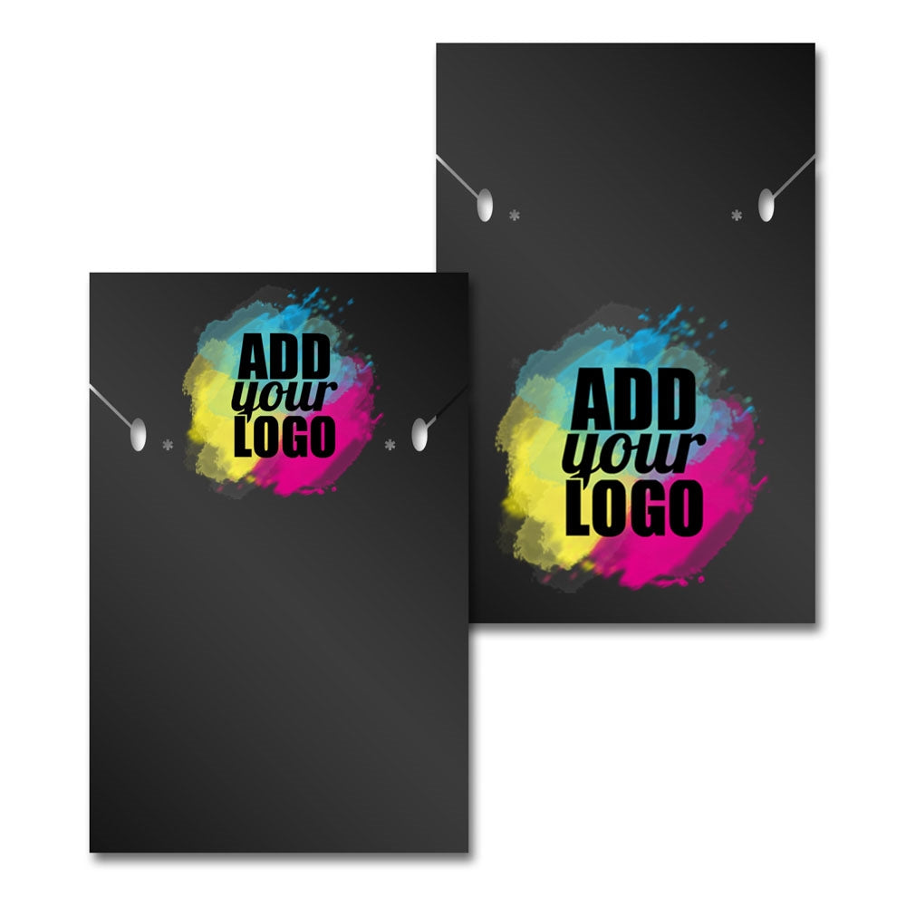 Black Custom Necklace and Earring Card 2" x 3"