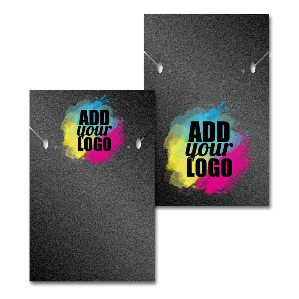 Shimmer Black Custom Necklace and Earring Card 2" x 3"