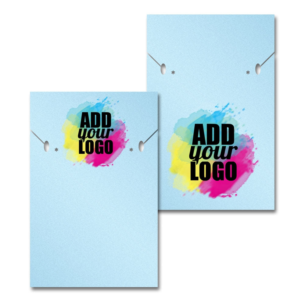 Shimmer Blue Custom Necklace and Earring Card 2" x 3"