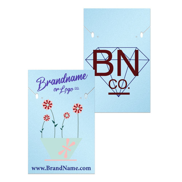 Shimmer Blue Custom Necklace and Earring Card 2" x 3"