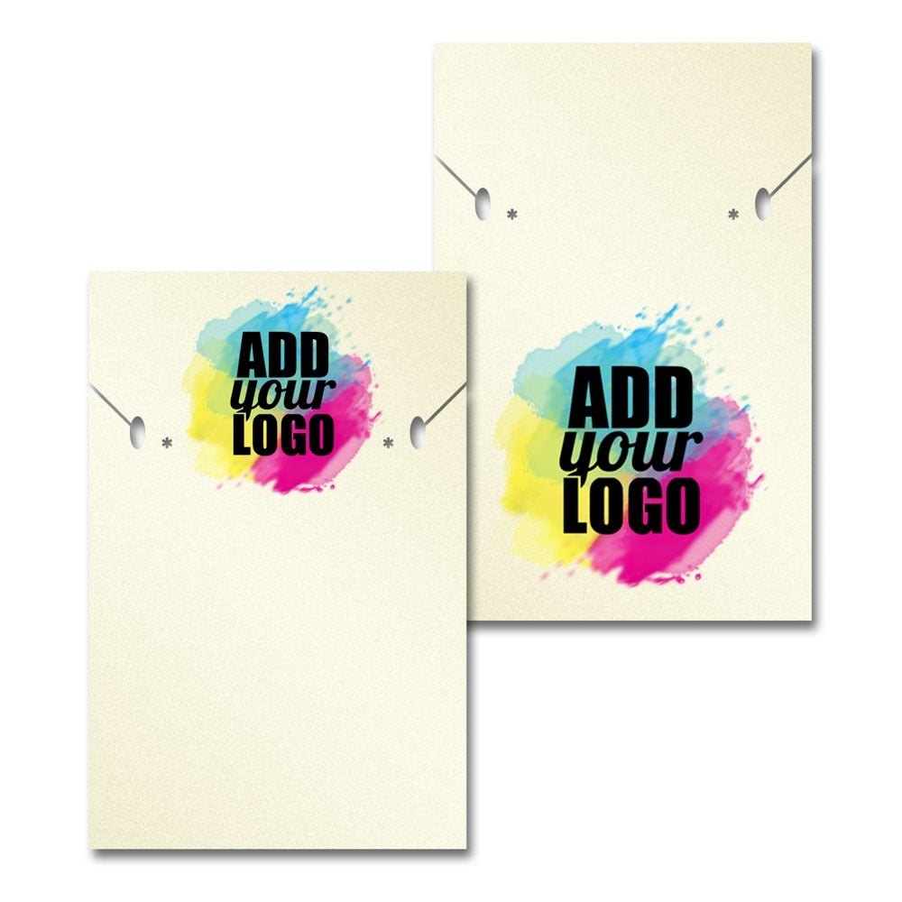 Shimmer White Gold Custom Necklace and Earring Card 2" x 3"