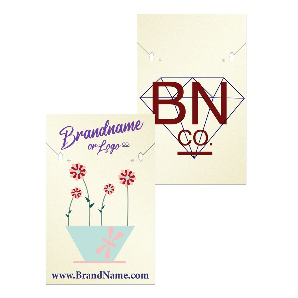 Shimmer White Gold Custom Necklace and Earring Card 2" x 3"