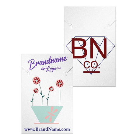 Shimmer White Custom Necklace and Earring Card 2" x 3"