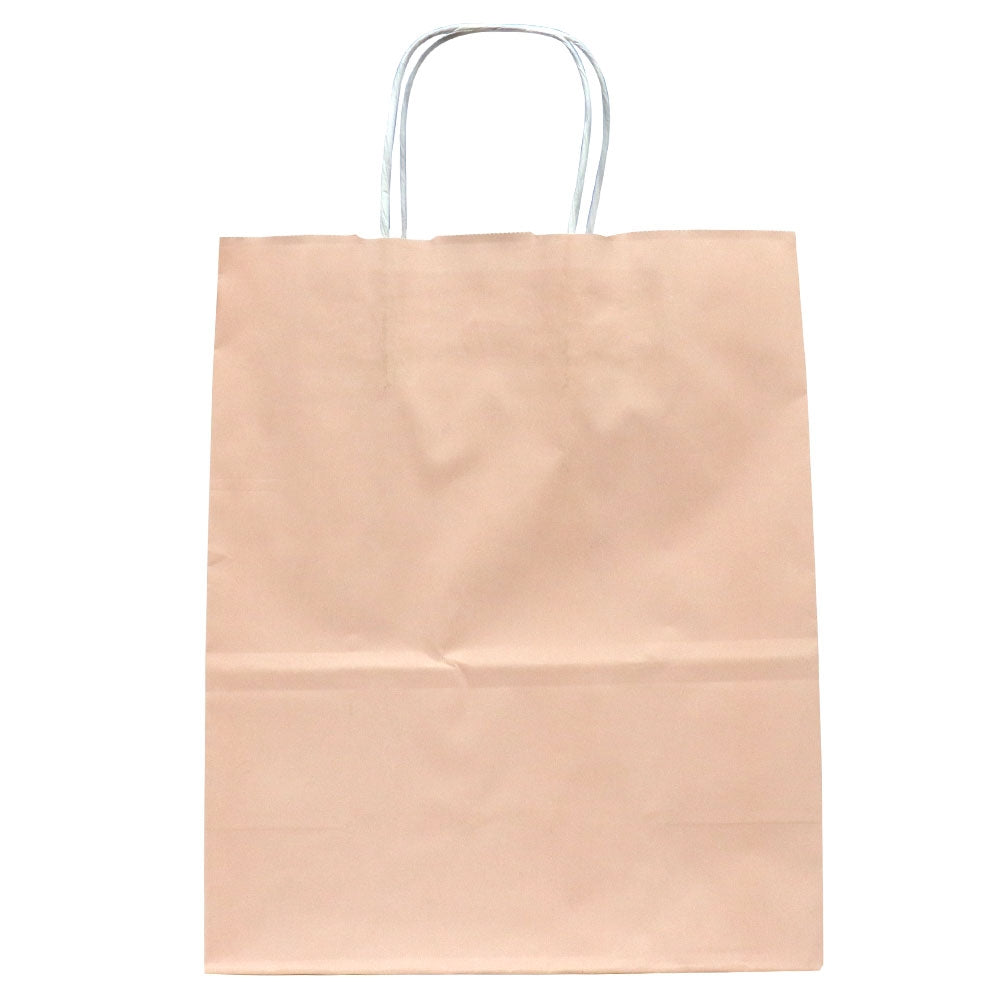 Light Pink Kraft Paper Gift Shopping Bags, 9-3/4" x 4-3/4" x 12-1/4"