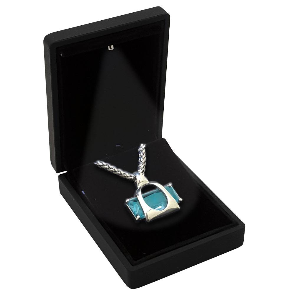 Black Soft Touch Lighted Pendant Box