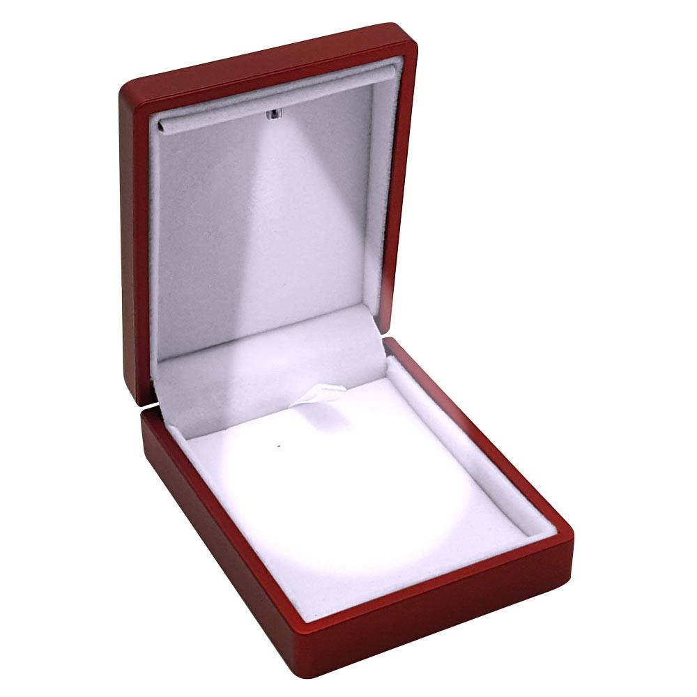 Red Soft Touch Lighted Pendant Box