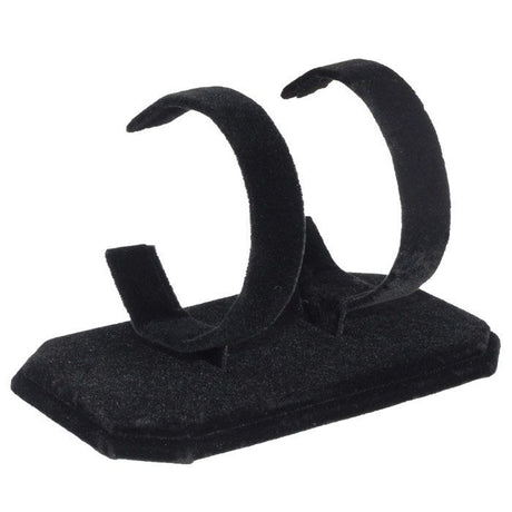 Black Velvet Dual Jewelry Watch Display Stand